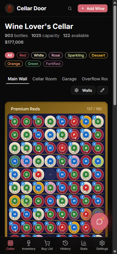 Cellar grid on mobile